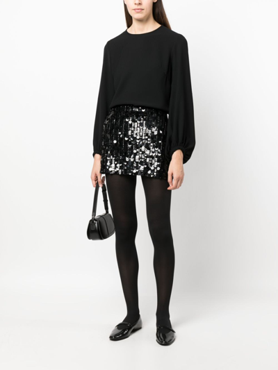 P.a.r.o.s.h Long-sleeve Round-neck Top In Black