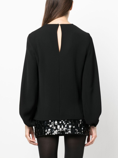 P.a.r.o.s.h Long-sleeve Round-neck Top In Black