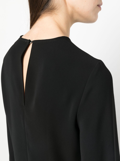 P.a.r.o.s.h Long-sleeve Round-neck Top In Black