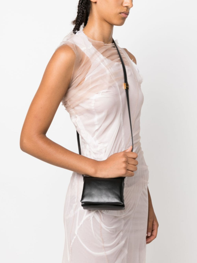 Marni Mini Prisma Leather Clutch Bag In Black