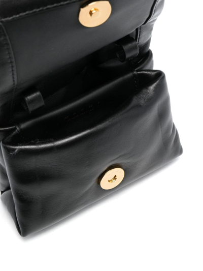 Marni Mini Prisma Leather Clutch Bag In Black