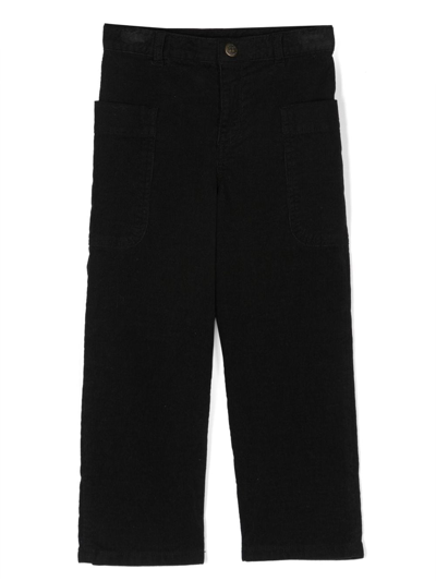 Shop Bonpoint Looping Straight-leg Trousers In Black