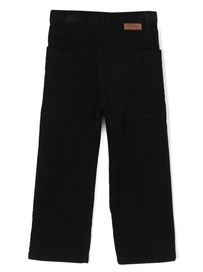 Shop Bonpoint Looping Straight-leg Trousers In Black