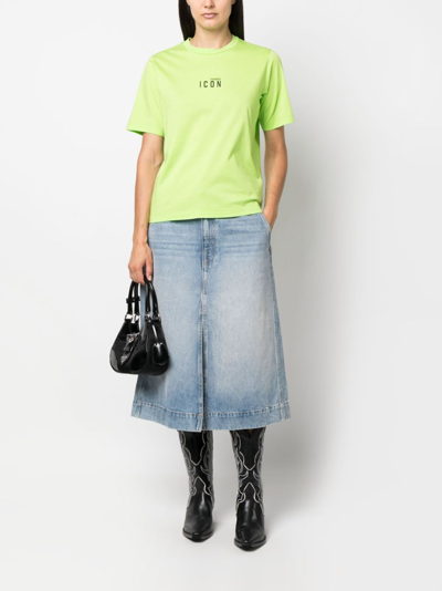 Dsquared2 Icon-print Cotton T-shirt In Green