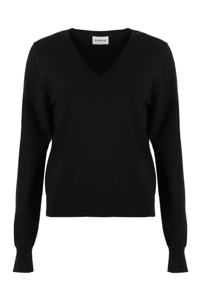 Shop P.a.r.o.s.h Fine-knit Sweater In Black