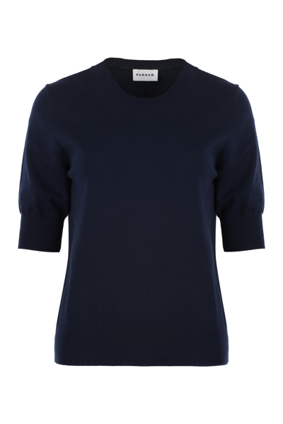 Shop P.a.r.o.s.h Short Sleeve Sweater In Blue