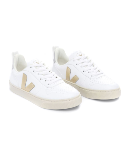 Shop Veja White Organic Cotton Canvas Sneakers In Bianco