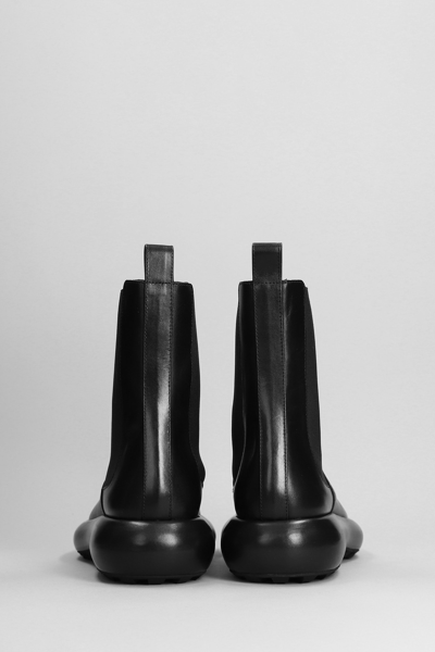 Shop Jil Sander Combat Boots In Black Leather