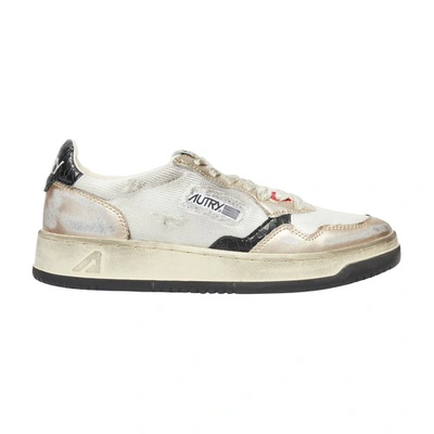 Shop Autry Super Vintage Sneakers In Ms09_mesh_suede_wht_gold