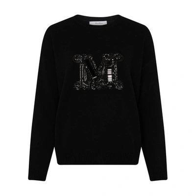 Shop Max Mara Palato Logo Sweater In Nero