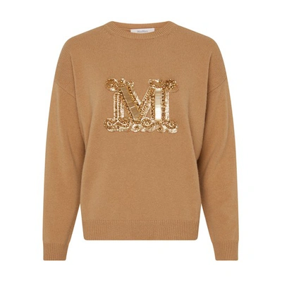 Shop Max Mara Palato Logo Sweater In Cammello