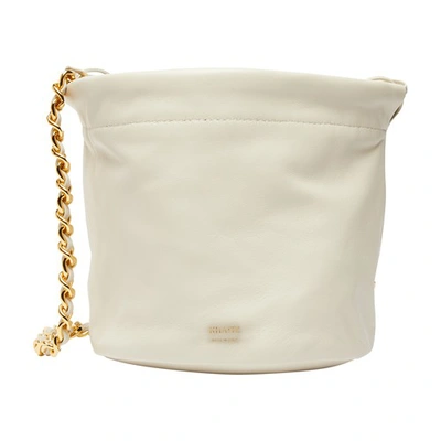 Shop Khaite Aria Small Bucket Bag In Off_white