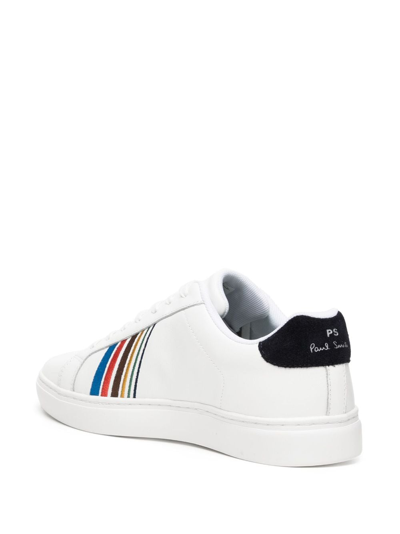 Shop Ps By Paul Smith Stripe-detail Lace-up Sneakers In White