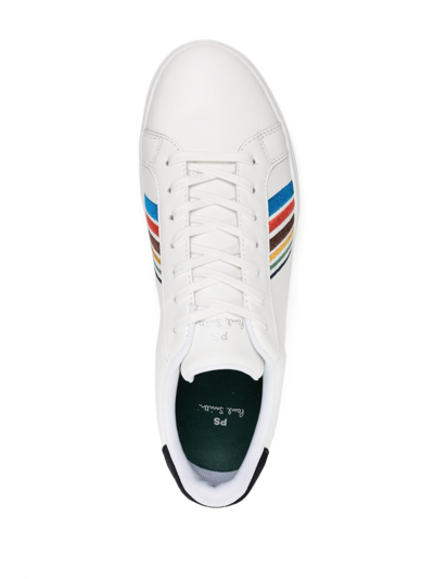 Shop Ps By Paul Smith Stripe-detail Lace-up Sneakers In White