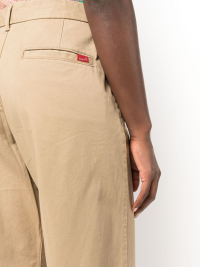 Shop Levi's Baggy Wide-leg Tailored Trousers In Neutrals