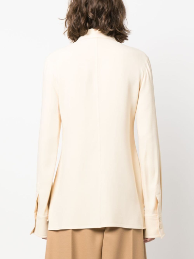 Stella Mccartney Pointed-collar Button-up Shirt In Neutrals