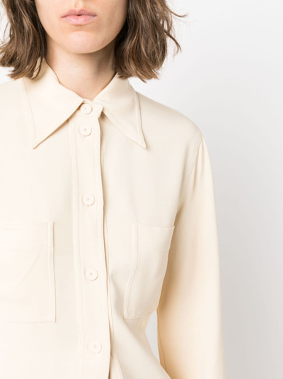 Stella Mccartney Pointed-collar Button-up Shirt In Neutrals