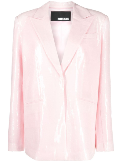 Shop Rotate Birger Christensen Sequin-embellished Blazer In Pink