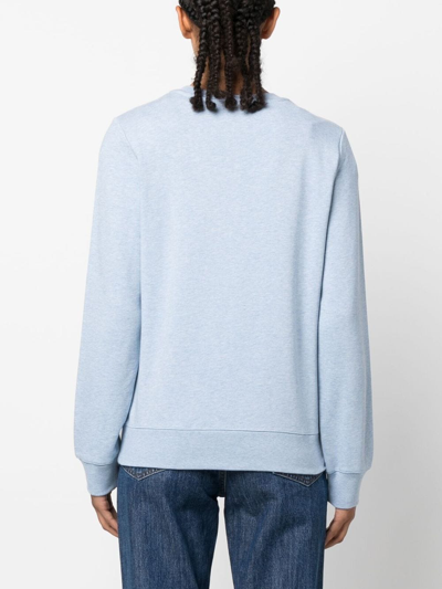 Shop Apc Viva Logo Cotton Sweatshirt In Blue