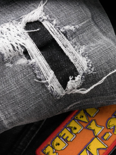 Dsquared2 Distressed Tapered Jeans In Black