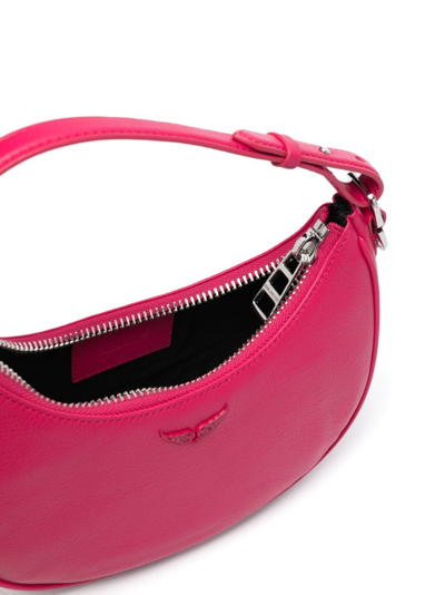 Zadig & Voltaire Logo-plaque Leather Crossbody Bag In Pink