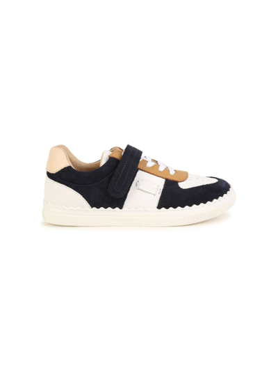 Shop Chloé Leather Panelled Sneakers In Neutrals