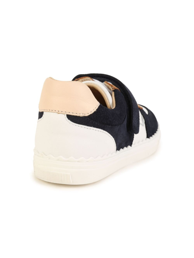 Shop Chloé Leather Panelled Sneakers In Neutrals
