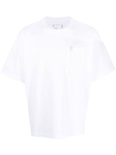 Shop Sacai Multi-pocket Cotton T-shirt In White