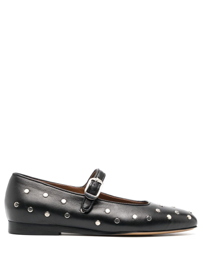 Le Monde Beryl Studded Leather Mary Jane Ballerina Flats In Black