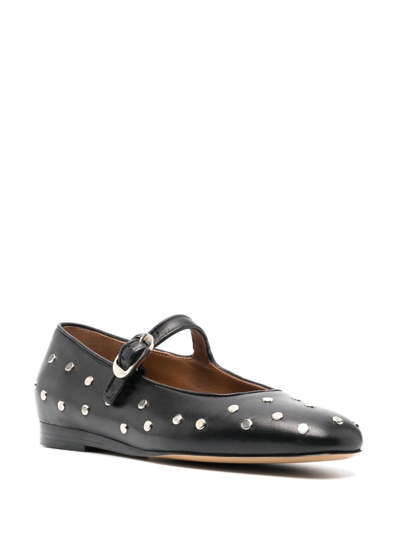 Le Monde Beryl Studded Leather Mary Jane Ballerina Flats In Black