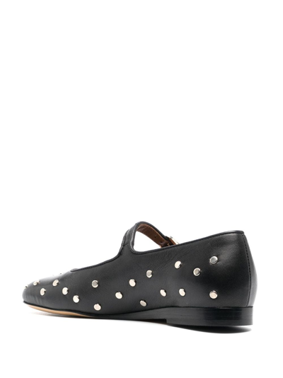 Le Monde Beryl Studded Leather Mary Jane Ballerina Flats In Black