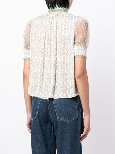 ALICE AND OLIVIA BRENTLEY PUFF-SLEEVE BLOUSE 