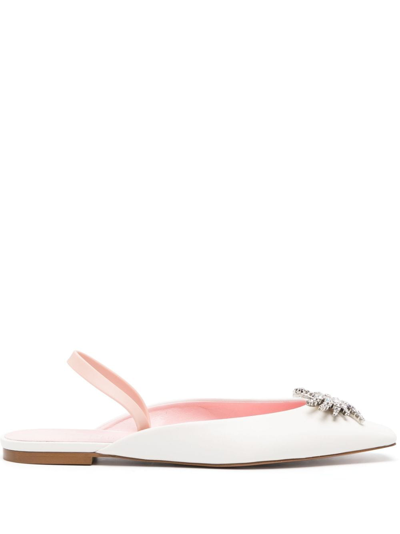 Shop Piferi Drizella Crystal-embellished Ballerina Shoes In Neutrals