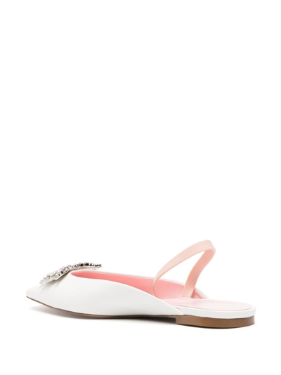 Piferi Drizella Flat Square Toe Pump Satin Crystal In Neutrals