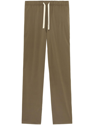 Shop Palm Angels Straight-leg Drawstring Trousers In Green