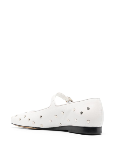 Shop Le Monde Beryl Mary Jane Studded Ballerina Shoes In White
