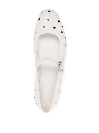 Shop Le Monde Beryl Mary Jane Studded Ballerina Shoes In White