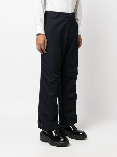 Shop Simone Rocha Workwear Straight-leg Trousers In Blue