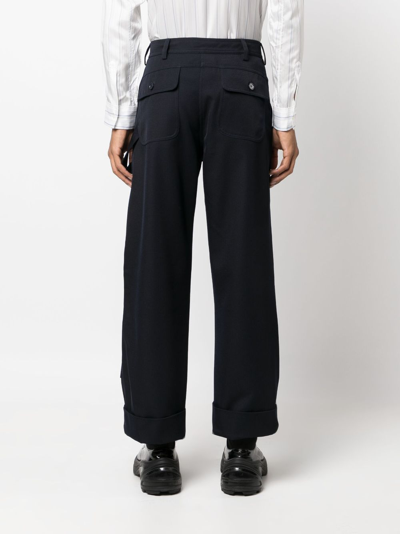 Shop Simone Rocha Workwear Straight-leg Trousers In Blue