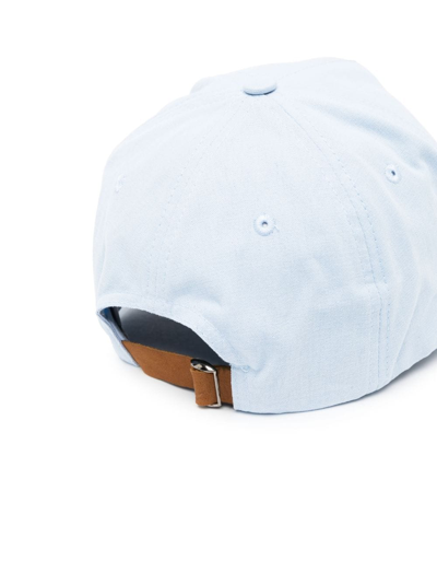Monochrome Logo-print Cotton Baseball Cap In Blue