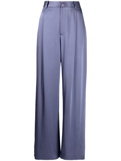 Shop Lapointe Doubleface Satin Trousers In Purple