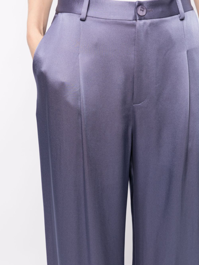 Shop Lapointe Doubleface Satin Trousers In Purple