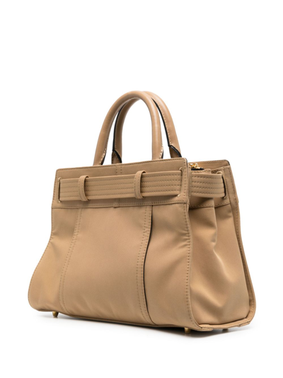Shop Moschino Trench-style Cotton-blend Tote Bag In Neutrals