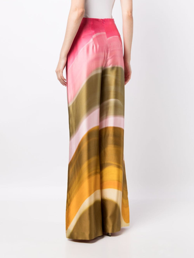 Shop Silvia Tcherassi Como Abstrat-print Wide-leg Trousers In Pink