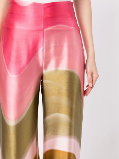 Shop Silvia Tcherassi Como Abstrat-print Wide-leg Trousers In Pink