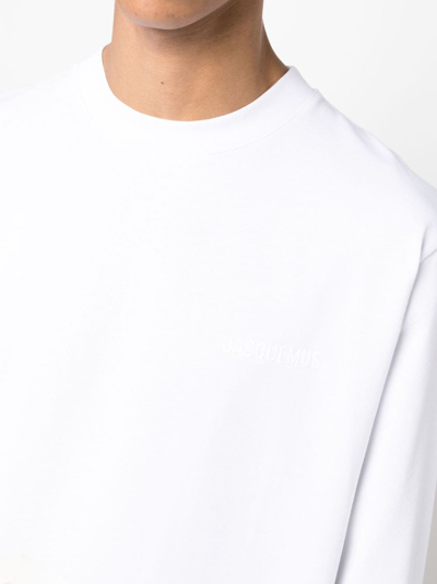 Shop Jacquemus Le Rosine Cotton T-shirt In White