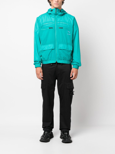 Puma X Koché Reversible Zip-up Hooded Jacket In Blue