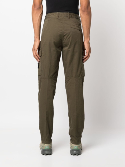 Shop Stone Island 32710 Tapered-leg Cargo Trousers In Green