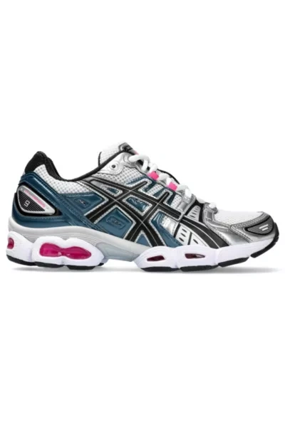 Shop Asics Gel-nimbus 9 Sportstyle Sneakers In White/pink Glo