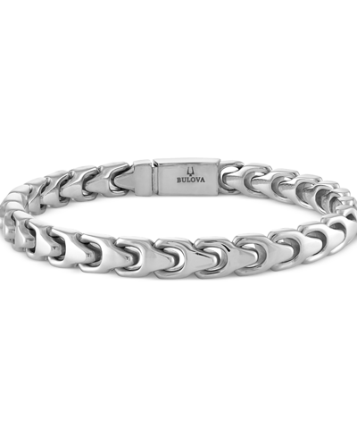 Shop Bulova Men's Link Bracelet In Stainless Steel In Na